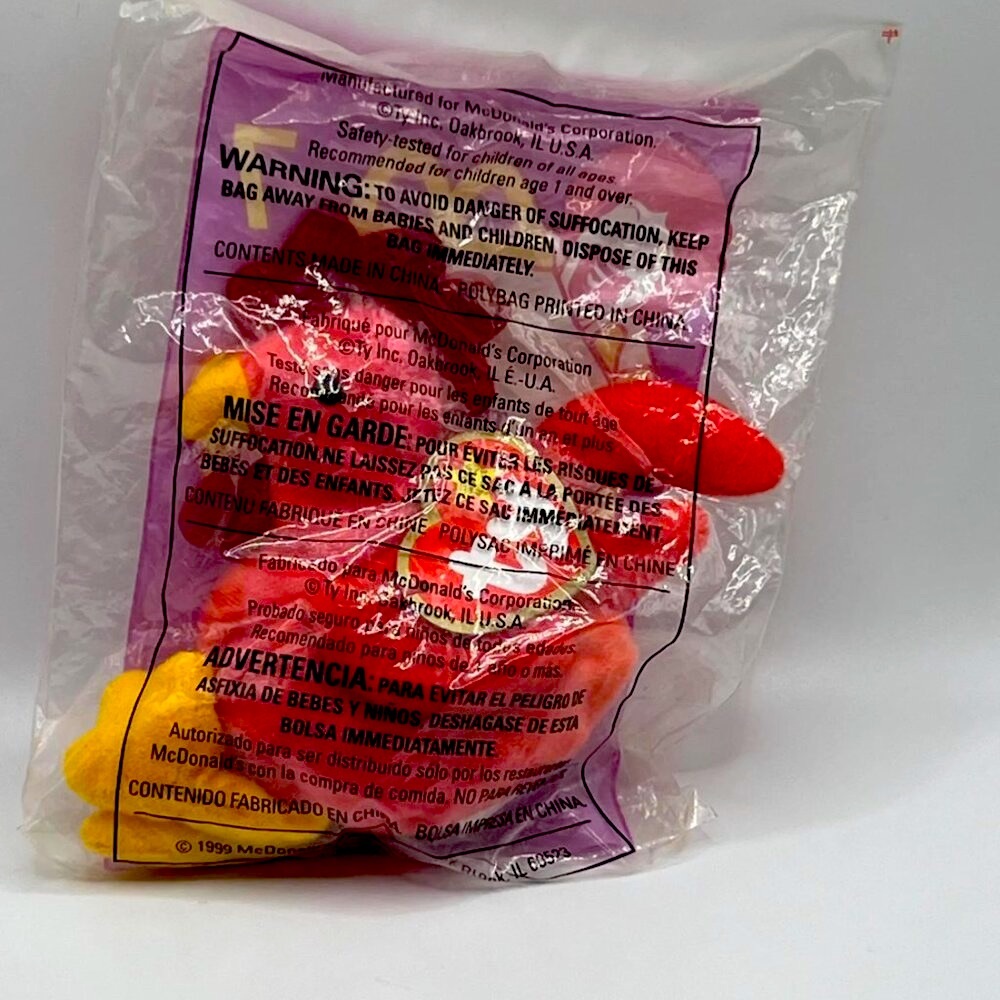 😎LAST CHANCE! $5/OR OFFERS CONSIDERED ON BUNDLES!💋 1999 McDonalds Beanie Baby.